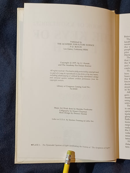 Book of Knowledge: The Keys of Enoch by J.J. Hurtak. first printing?