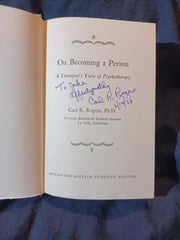 On Becoming a Person: A Therapist's View of Psychotherapy by Carl R. Rogers  Inscribed by Rogers.