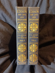 Edison His Life And Inventions in two volumes by Dyer and Martin.  1910.  Signed by Edison