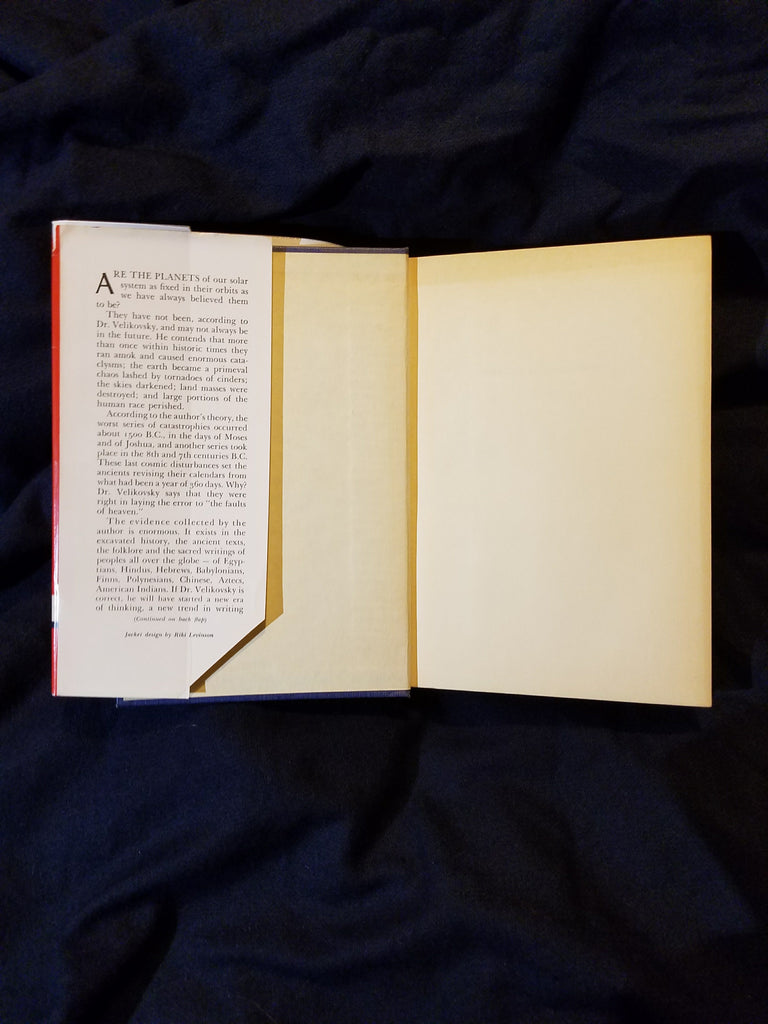 Velikovsky Worlds in Collision by Immanuel Velikovsky. First Printing – formerly ...