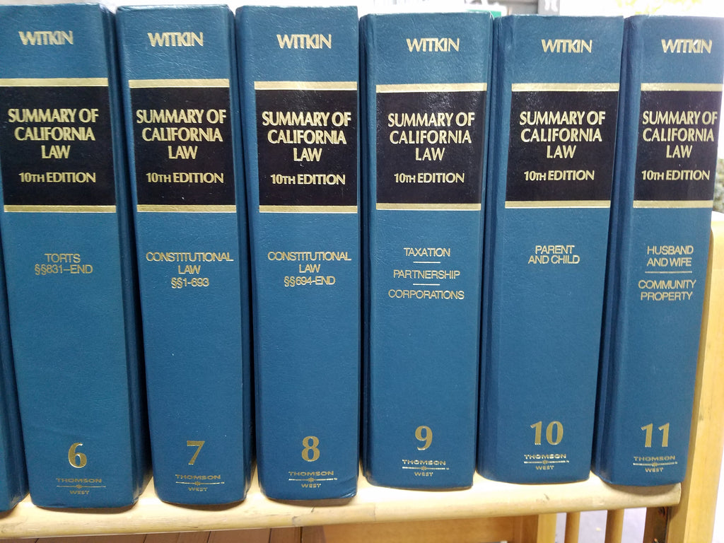 Summary of California Law Tenth (10th) Edition. 16 volumes plus