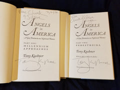 Angels in America Parts one and two (two volumes) by Tony Kushner Both inscribed by Kushner