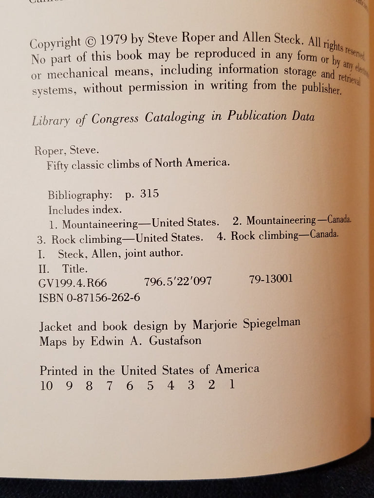Fifty Classic Climbs of North America by Steve Roper and Allen Steck ...