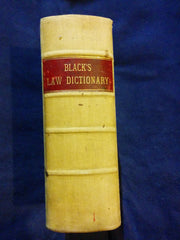 Dictionary of Law by Henry Campbell Black.(Black's Law Dictionary) 1891 First Edition